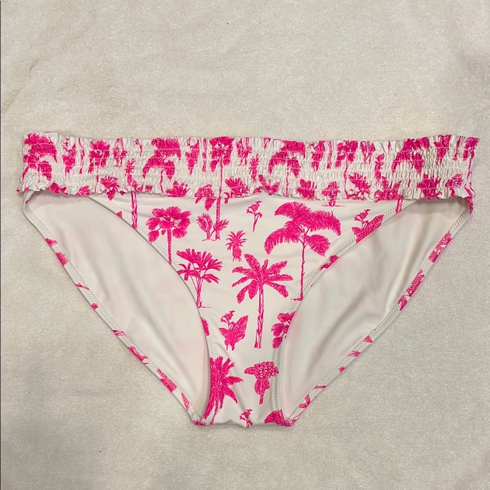 Vineyard Vines Pink White Palm Tree Bikini Bottom